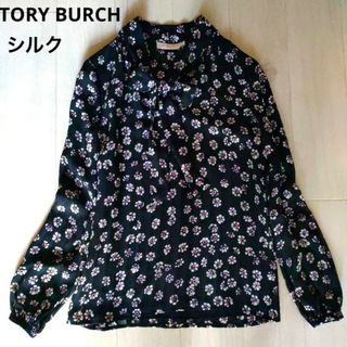 トリーバーチ(Tory Burch)のTORY BURCH トリーバーチ ボウタイ シルク ブラウス  花柄(シャツ/ブラウス(長袖/七分))