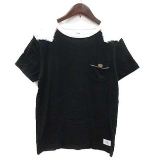 クライミー(CRIMIE)のクライミー Tシャツ カットソー 半袖 クルーネック 切替 M 黒 ブラック 白(Tシャツ/カットソー(半袖/袖なし))