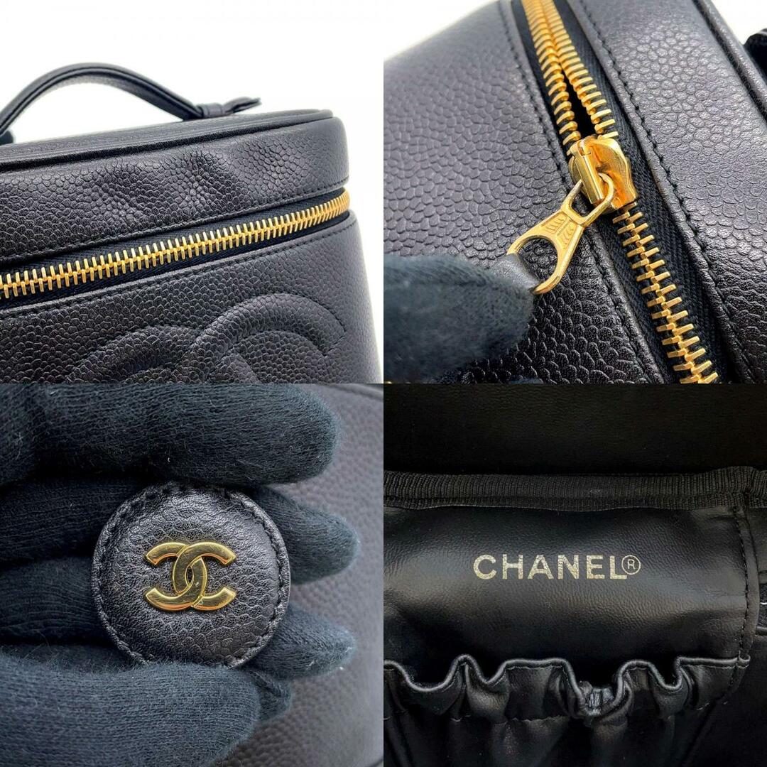 シャネル CHANEL バニティバッグ キャビアスキン ココマーク ブラック