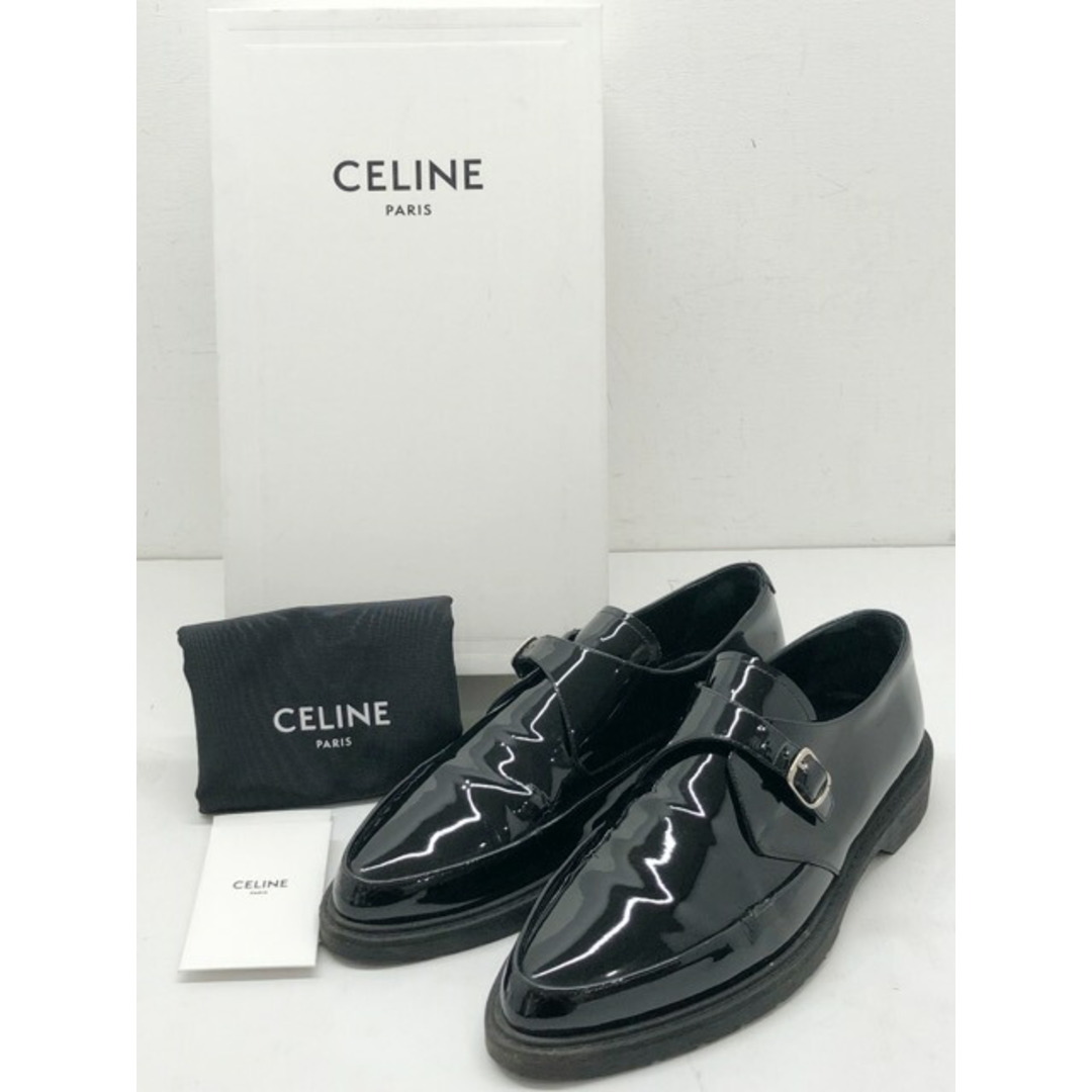 CELINE(セリーヌ) CREEPERS クリーパーズ パテント バックルシューズ ブラック / サイズ 42.5 約28.0cm 【007】