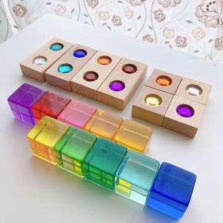 海外販売× アクリルキューブ 10個 家 つみき ブロック 1個 子ども 人気