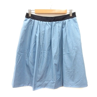 インディヴィ(INDIVI)のインディヴィ INDIVI フレアスカート ひざ丈 40 水色 ライトブルー(ひざ丈スカート)
