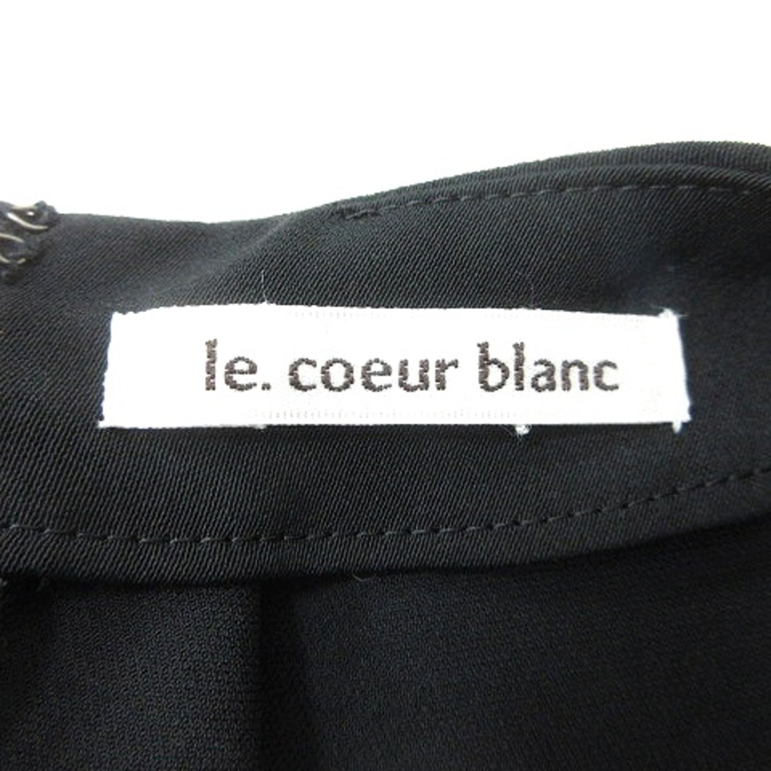 le.coeur blanc(ルクールブラン)のルクールブラン le.coeur blanc ブラウス ノースリーブ 38 黒 レディースのトップス(シャツ/ブラウス(半袖/袖なし))の商品写真