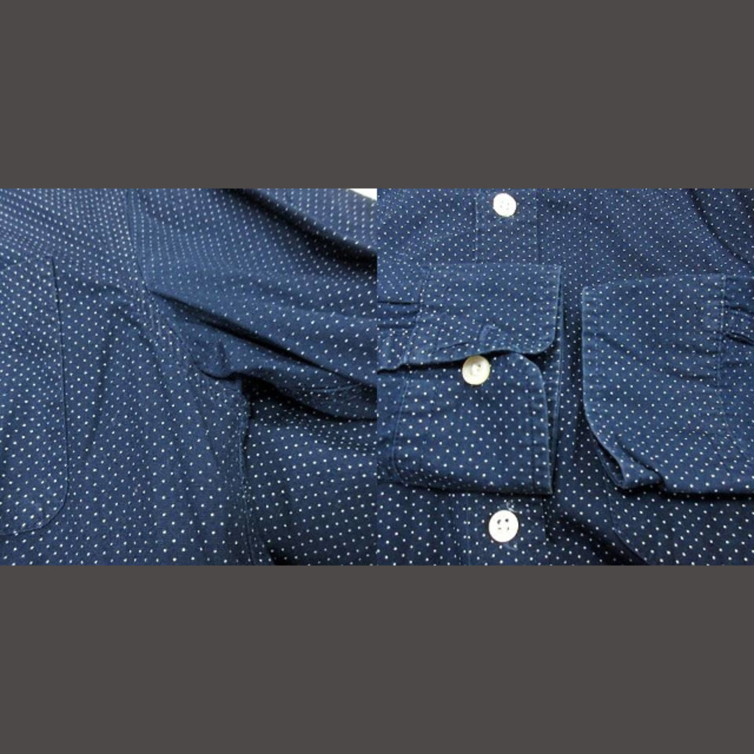 RAGEBLUE(レイジブルー)のレイジブルー ステンカラーシャツ ドット 長袖 M 紺 ネイビー /AU メンズのトップス(シャツ)の商品写真