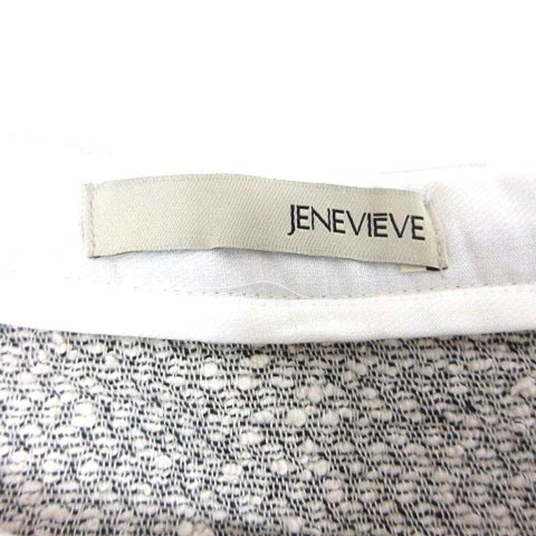 JENEVIEVE(ジュネヴィエーブ)のジュヌヴィエーヴ フレアスカート ミモレ ロング ツイード ボーダー 1 白 紺 レディースのスカート(ロングスカート)の商品写真