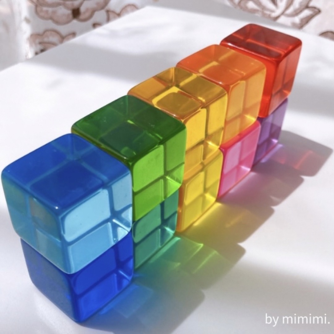 【在庫処分】パステルジュエルの積み木　ブロック　知育玩具　カラフル