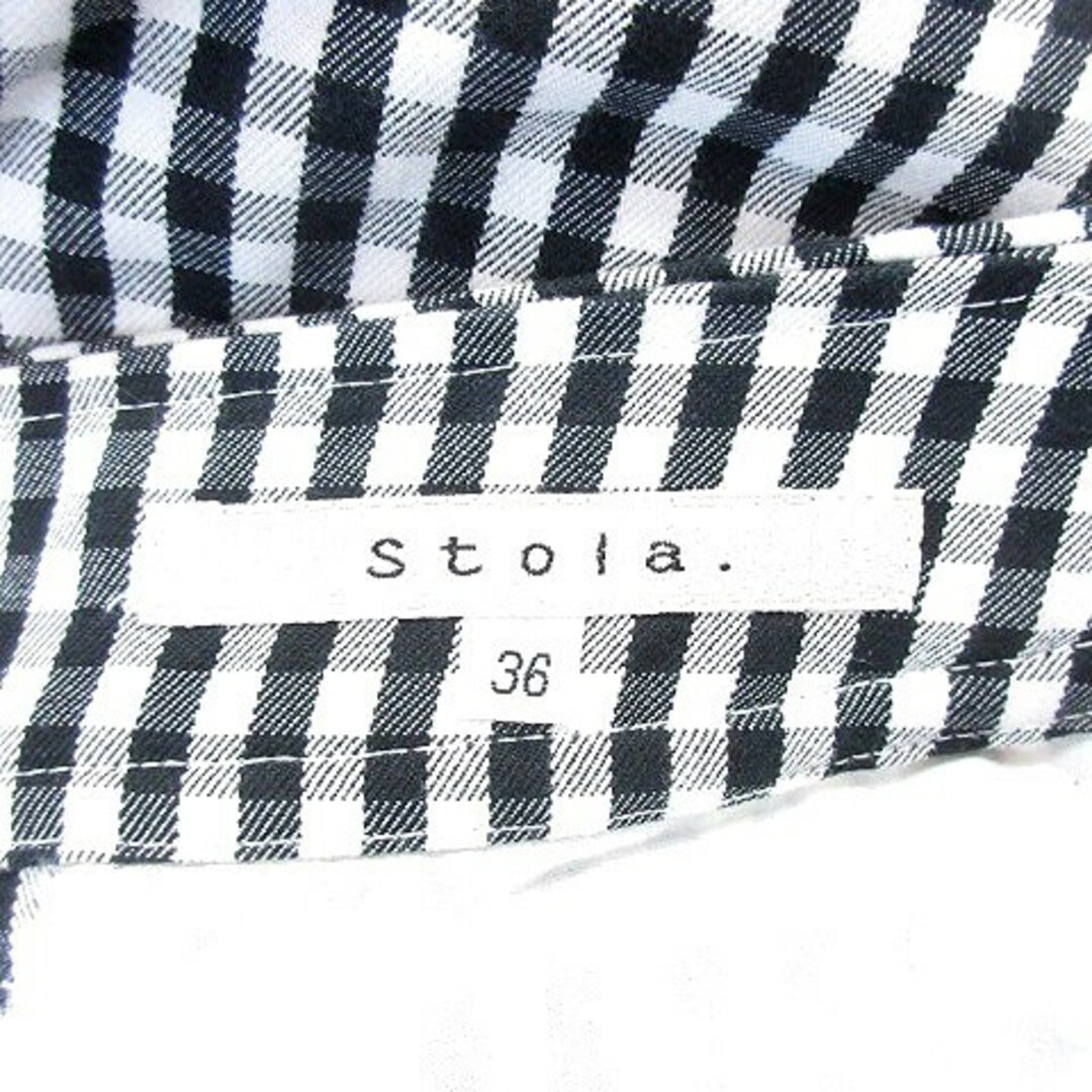 Stola.(ストラ)のストラ サブリナパンツ ギンガムチェック 36 黒 ブラック 白 ホワイト レディースのパンツ(その他)の商品写真