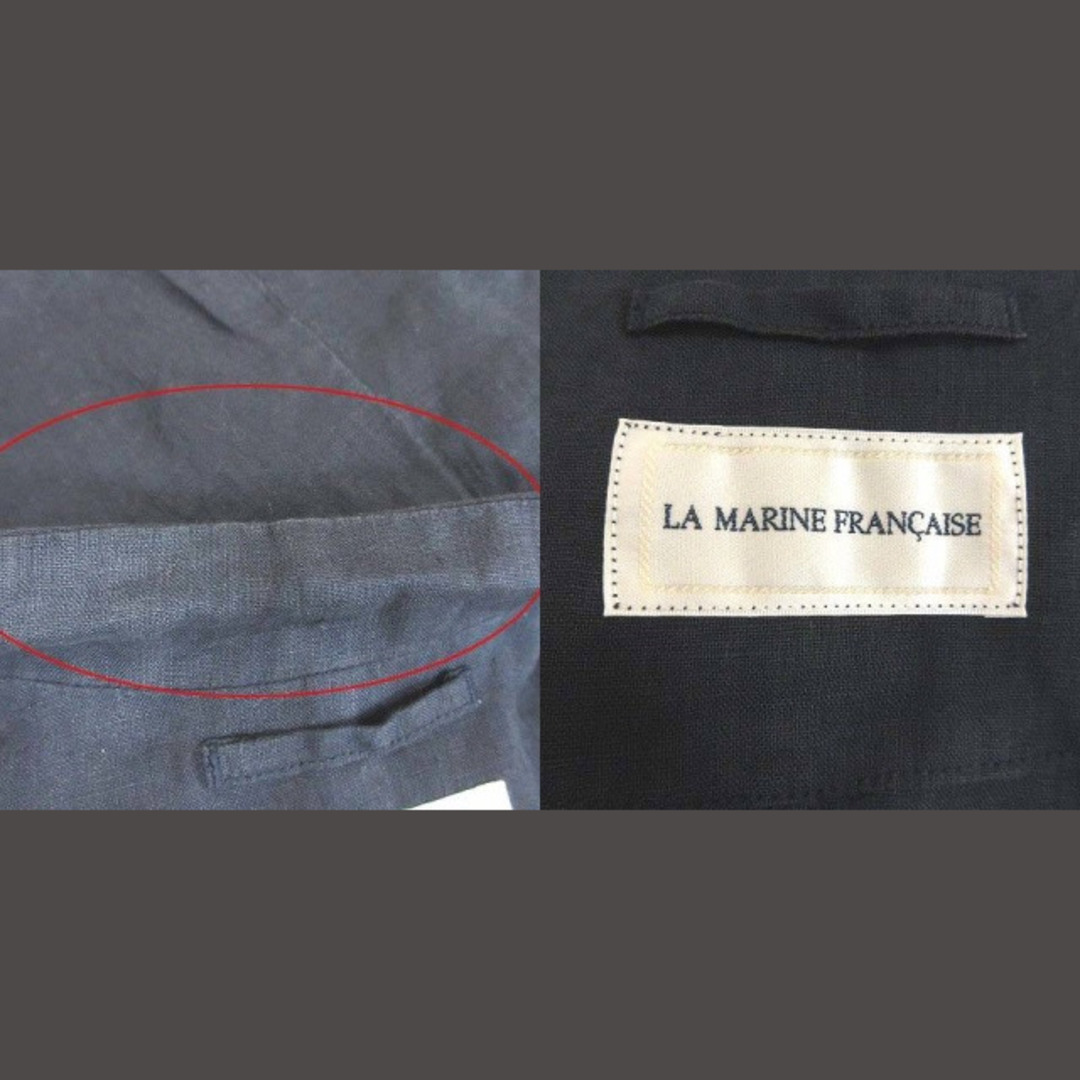 LA MARINE FRANCAISE(マリンフランセーズ)のマリンフランセーズ テーラードジャケット シングル 麻 リネン 1 紺 ネイビー レディースのジャケット/アウター(その他)の商品写真