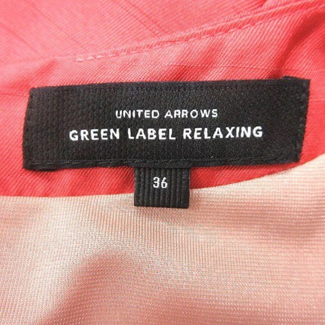 UNITED ARROWS green label relaxing(ユナイテッドアローズグリーンレーベルリラクシング)のグリーンレーベルリラクシング ワンピース ひざ丈 フレンチスリーブ 36 赤 レディースのワンピース(ひざ丈ワンピース)の商品写真