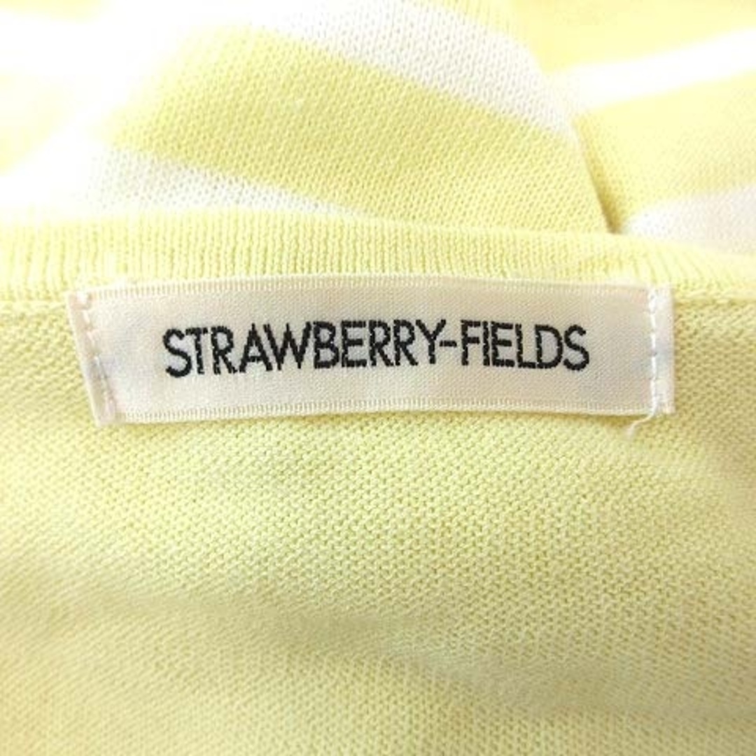 STRAWBERRY-FIELDS(ストロベリーフィールズ)のストロベリーフィールズ ニット カットソー 長袖 ボーダー レース 刺繍 黃 レディースのトップス(ニット/セーター)の商品写真