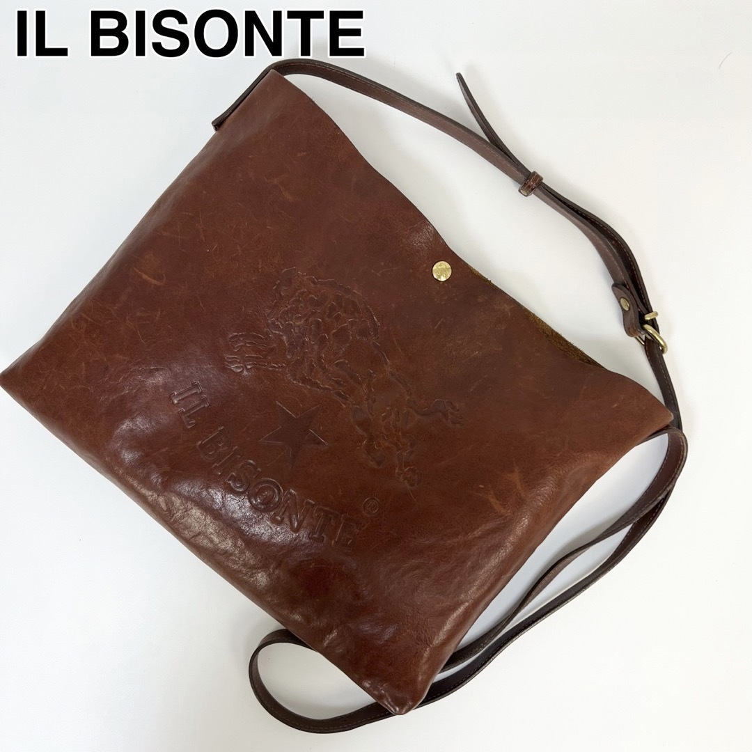 23G07 IL BISONTE イルビゾンテ ショルダーバッグ 本革 - ショルダーバッグ