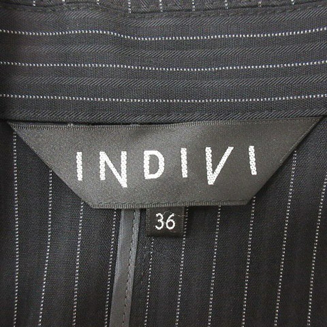 INDVI　インディヴィ　ジャケット　テーラード　黒　ブラック　ストライプ