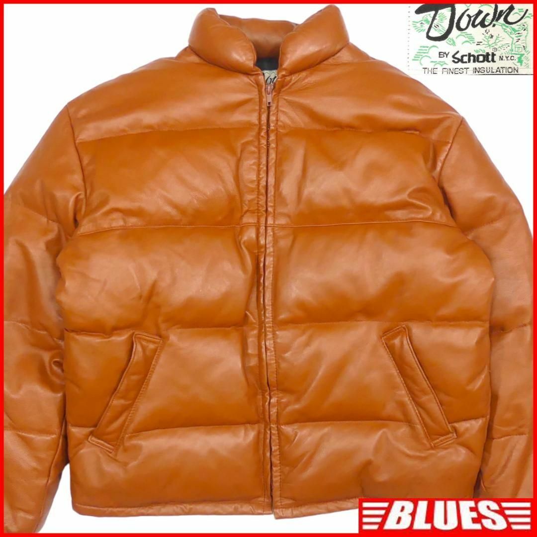 schott - Schott ショット レザーダウンジャケット XL 42 革 茶 JJ413