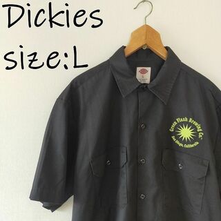 ディッキーズ(Dickies)のUS古着 ディッキーズ Dickies ワークシャツ 半袖 メンズ L ブラック(シャツ)