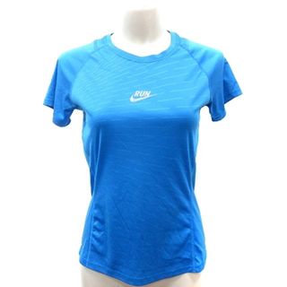 ナイキ(NIKE)のナイキ スポーツウエア カットソー Tシャツ ロゴプリント 総柄 半袖 M 水色(その他)