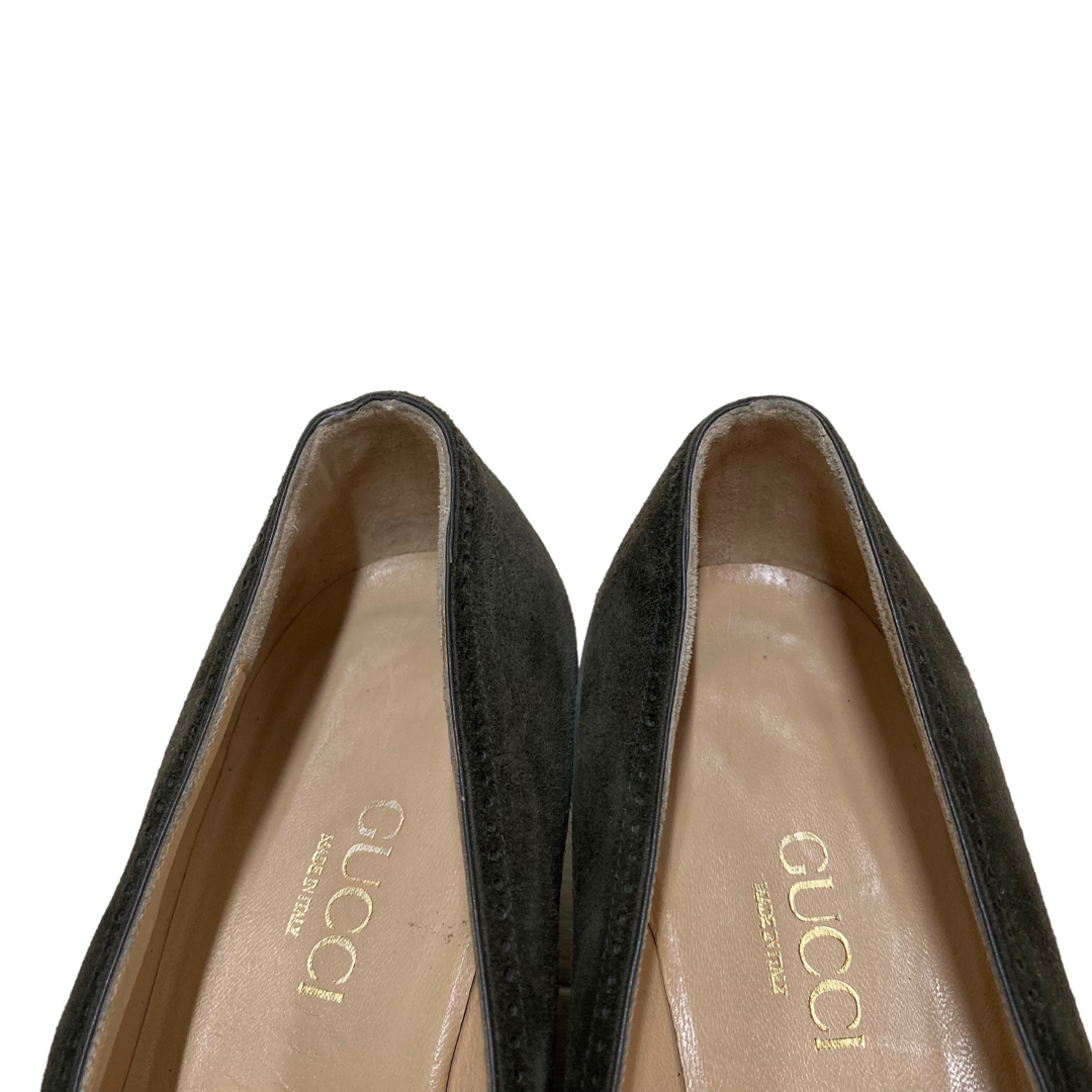Gucci(グッチ)のAK124 グッチ パンプス 36.5 約 23cm カーキ ブラウン スエード レディースの靴/シューズ(ハイヒール/パンプス)の商品写真