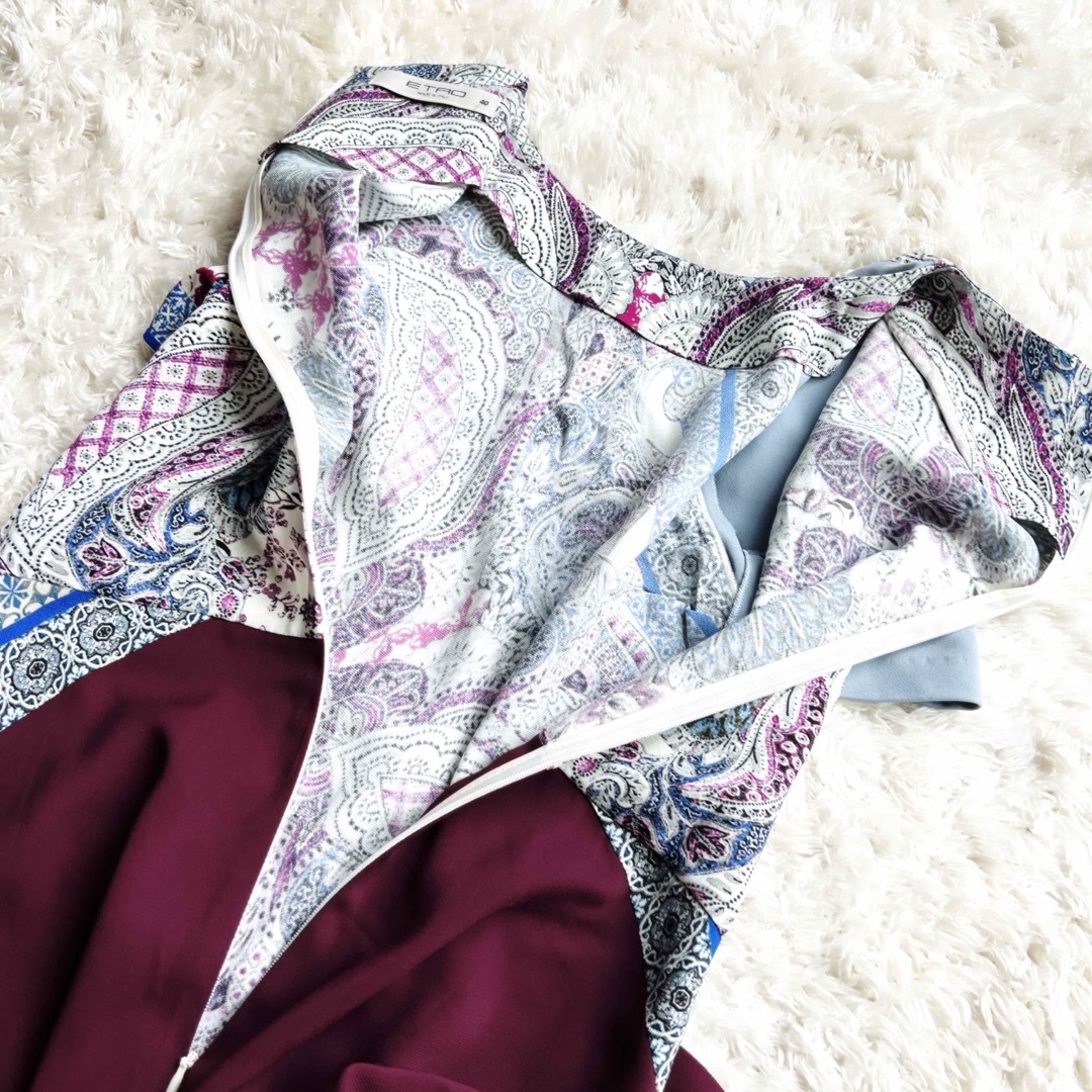 ETRO - 美品 ETRO エトロ ペイズリー ブルー アシンメトリー