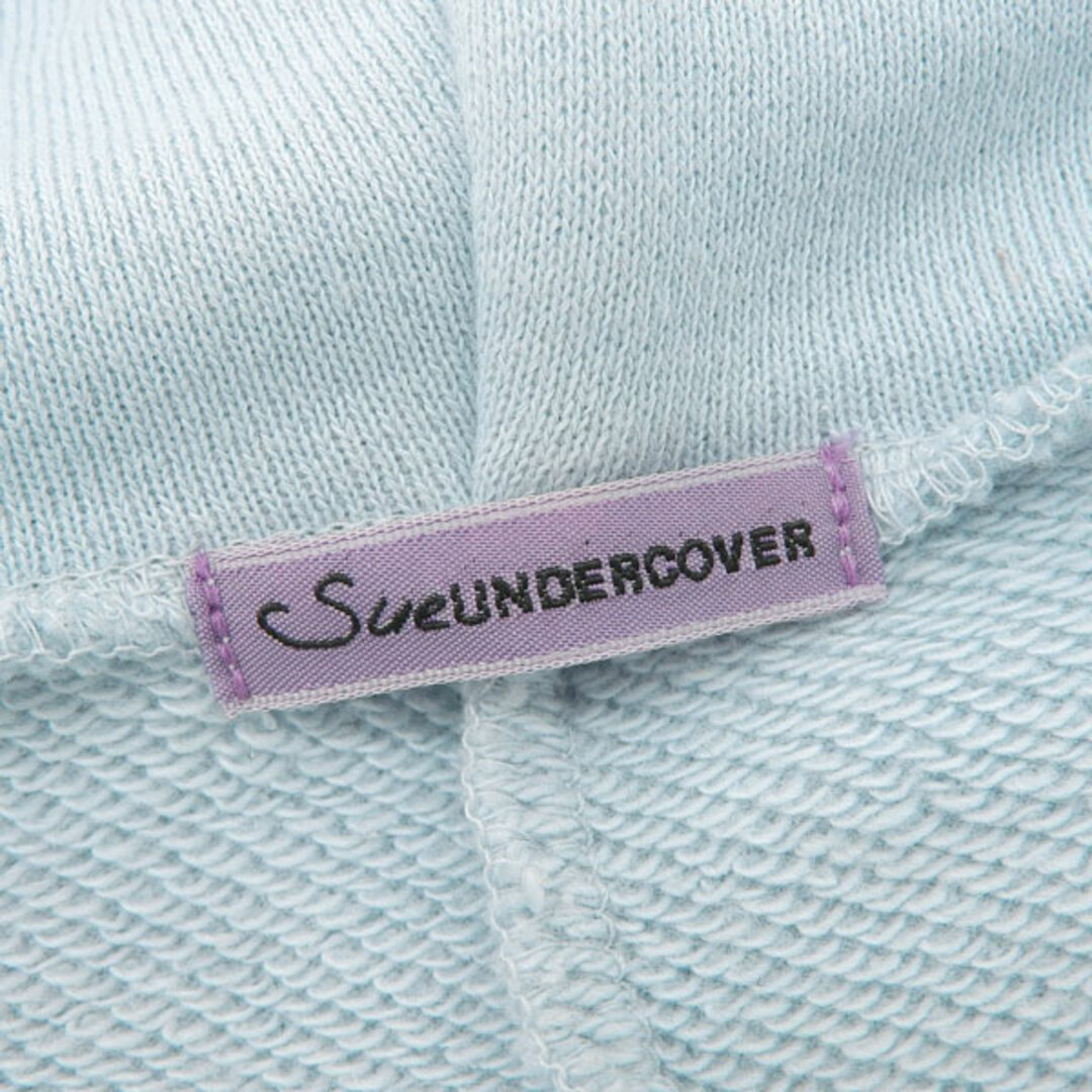 美品 スーアンダーカバー SueUNDERCOVER フェイクレイヤー パーカー レディース 水色 白 size1 Y00660