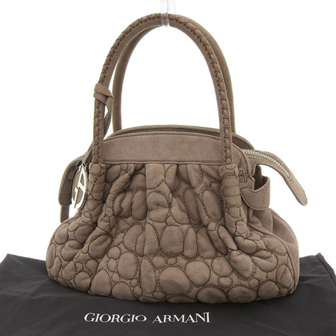 ブラウン系付属品美品 ジョルジオアルマーニ GIORGIO ARMANI レディース ハンドバッグ 茶 Y00757