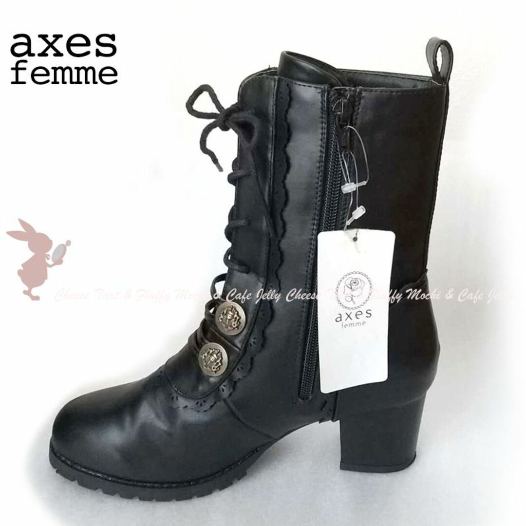 axes femme - axes femme ナポレオンレースアップブーツ 黒 L axes femme - axes femme ナポレオンレースアップブーツ 黒 L