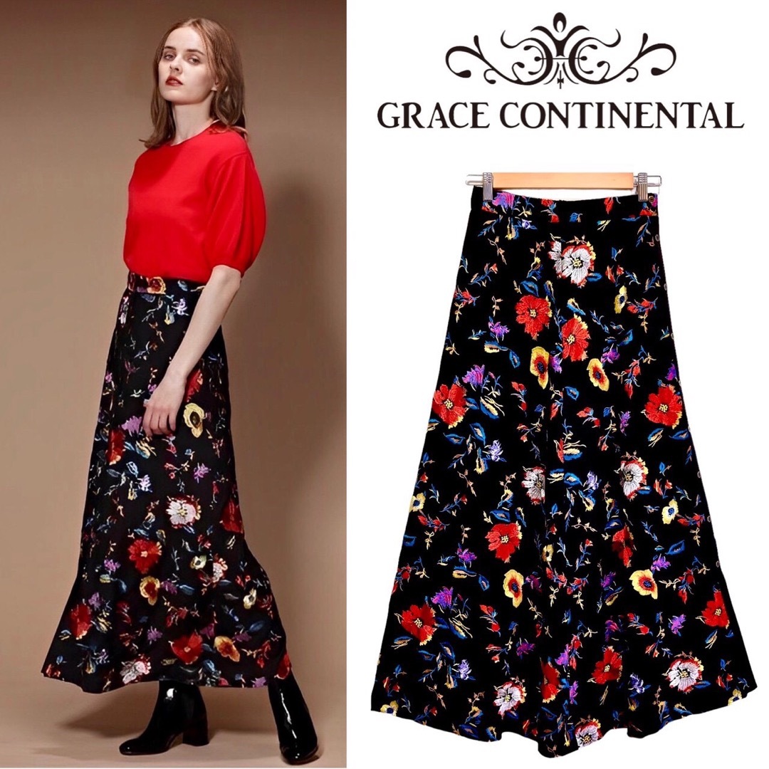 GRACE CONTINENTAL - GRACE CONTINENTAL マルチフラワー 花柄 刺繍