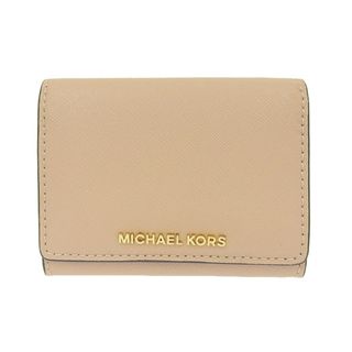 マイケルコース(Michael Kors)の美品 マイケルコース MICHAEL KORS レザー カードケース 名刺入れ パスケース ベージュ Y00965(名刺入れ/定期入れ)