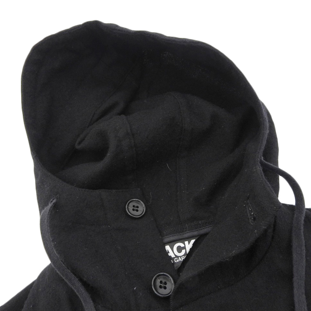 BLACK COMME des GARCONS(ブラックコムデギャルソン)のブラック コムデギャルソン BLACK COMME des GARCONS ウール 切り替え袖 ジャケット フード付き メンズ ブラック sizeXS Y01002 メンズのジャケット/アウター(その他)の商品写真