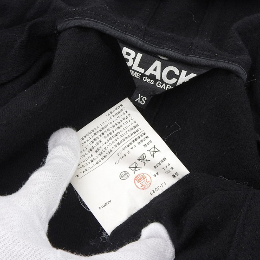 BLACK COMME des GARCONS(ブラックコムデギャルソン)のブラック コムデギャルソン BLACK COMME des GARCONS ウール 切り替え袖 ジャケット フード付き メンズ ブラック sizeXS Y01002 メンズのジャケット/アウター(その他)の商品写真