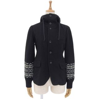 ブラックコムデギャルソン(BLACK COMME des GARCONS)のブラック コムデギャルソン BLACK COMME des GARCONS ウール 切り替え袖 ジャケット フード付き メンズ ブラック sizeXS Y01002(その他)