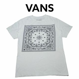 VANS　スカルペイズリー　ビッグプリント　Tシャツ　古着　ヴァンズ　バンダナ柄(Tシャツ(半袖/袖なし))