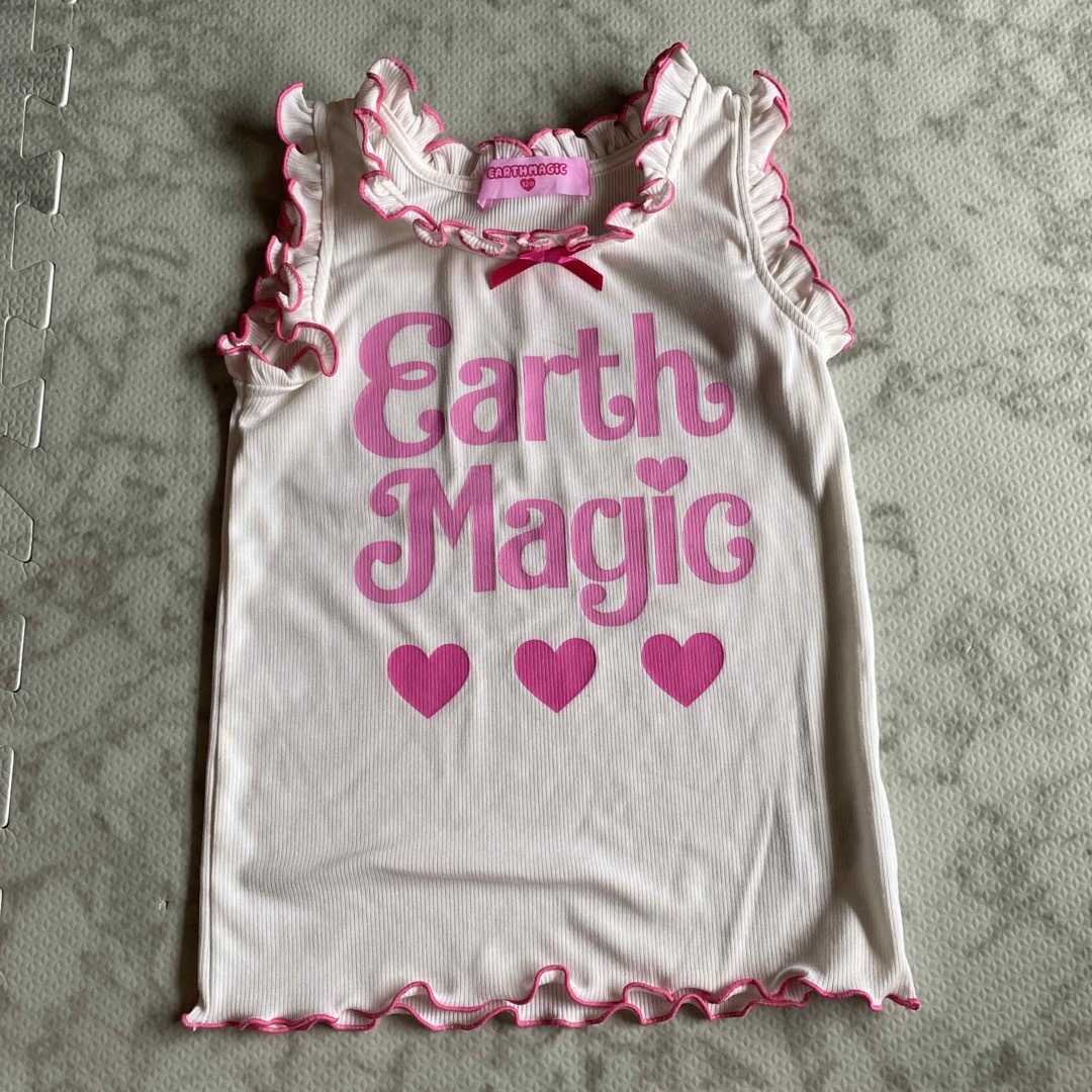 EARTHMAGIC(アースマジック)のEARTHMAGIC 重ね着タンク120cm キッズ/ベビー/マタニティのキッズ服女の子用(90cm~)(Tシャツ/カットソー)の商品写真