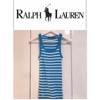 ラルフローレン(Ralph Lauren)の新品未使用 Ralph Lauren ブルー ホワイト ボーダー ストライプ(タンクトップ)