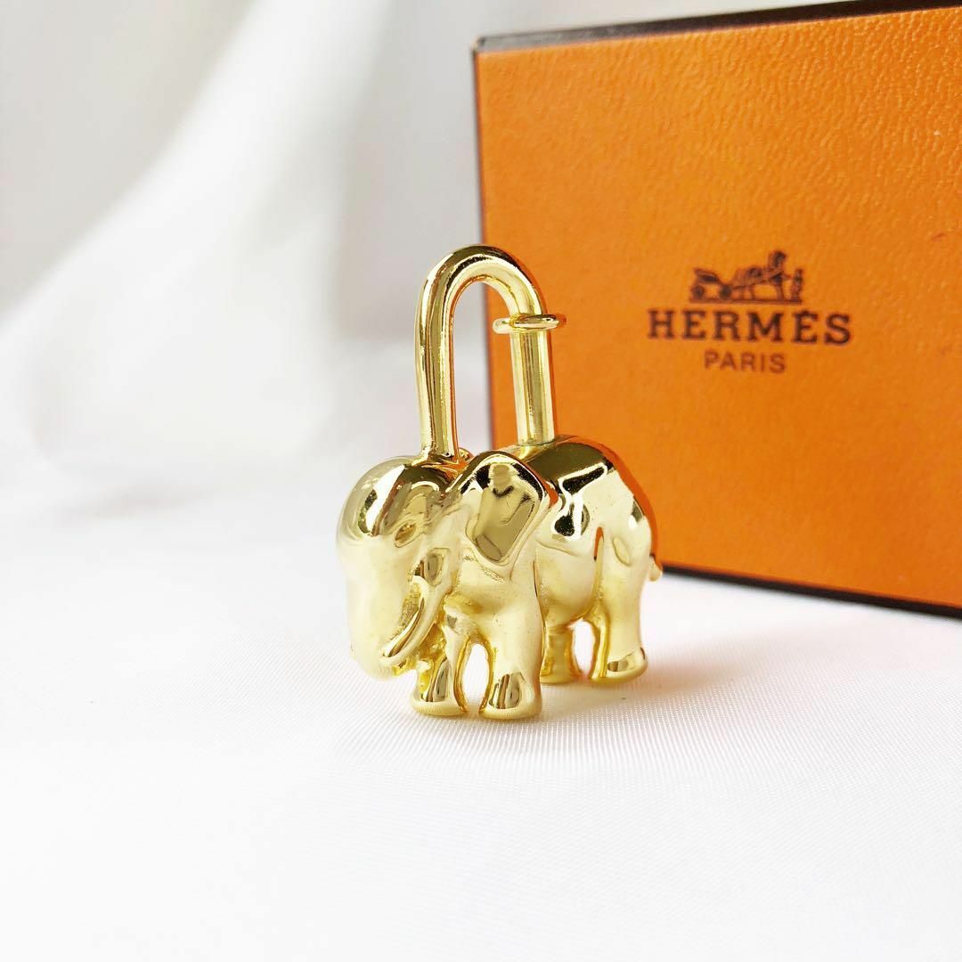 新品仕上げ済☆HERMES エルメス カデナ エレファント 象 バッグチャーム