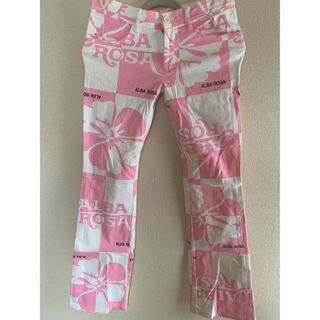 新品！！ALBA ROSA♥総柄ロゴ ストレッチ スウェットパンツ♥黒×白＊1