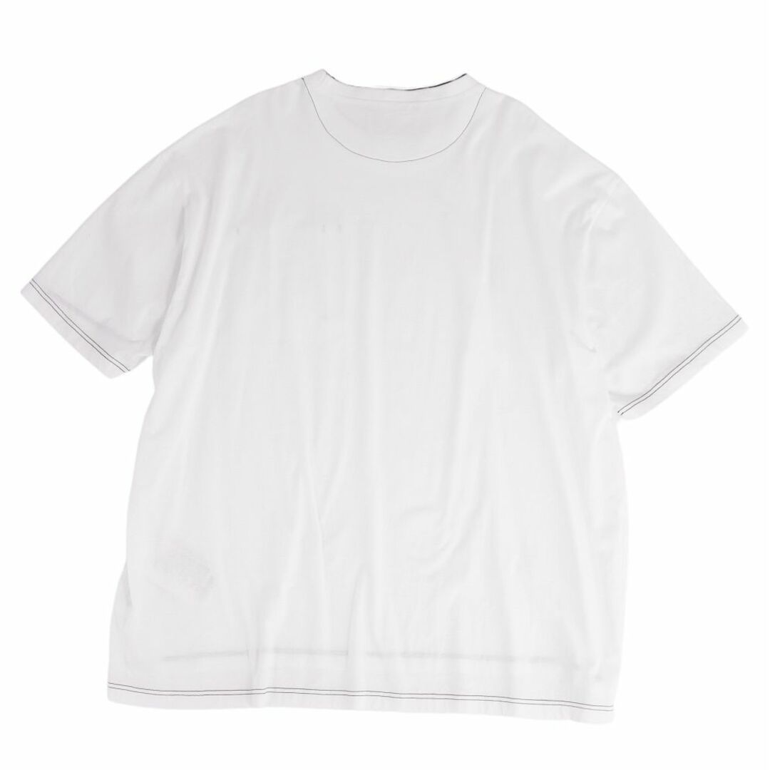 未使用 プラダ PRADA Tシャツ カットソー トライアングル コットン 無地 トップス メンズ L ホワイト