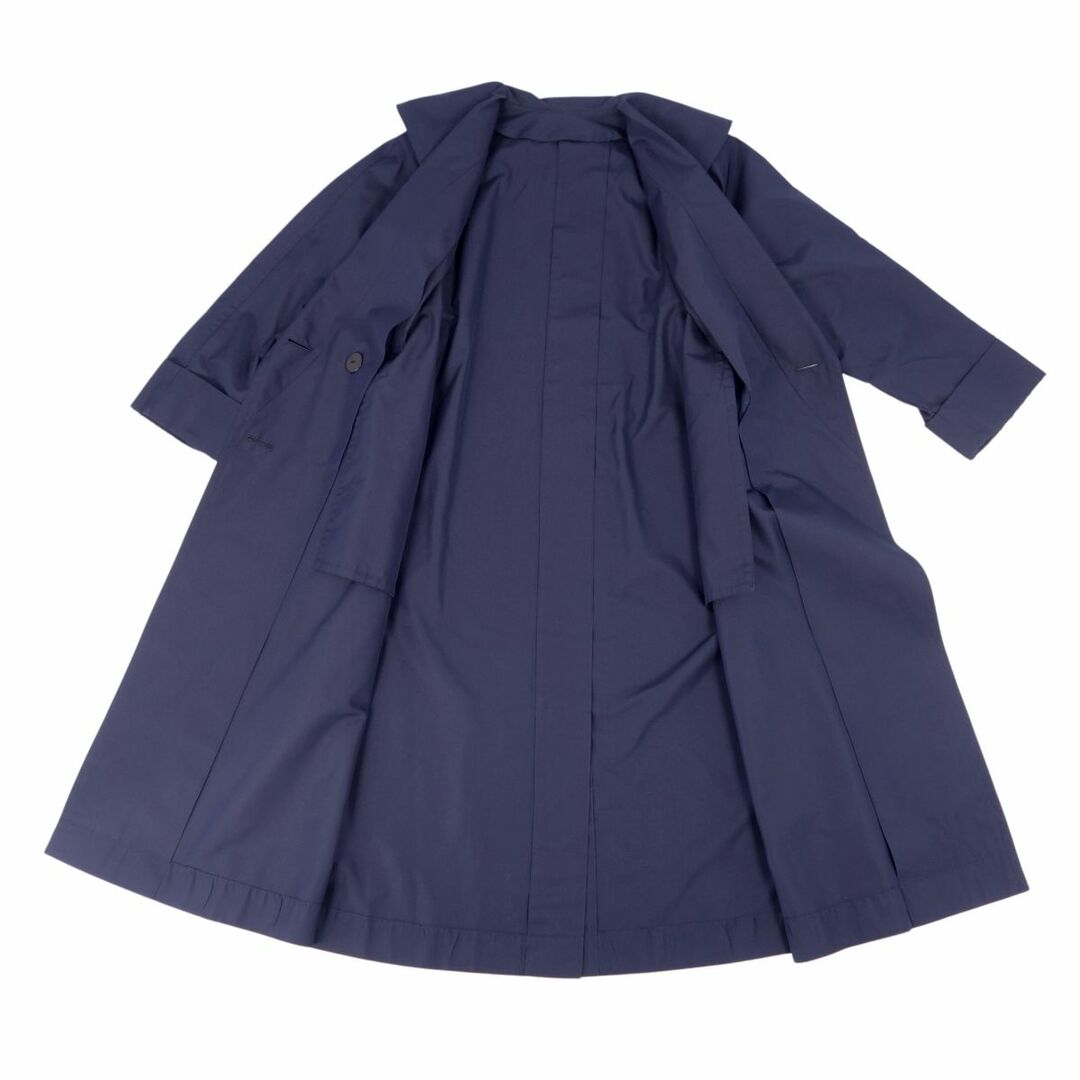 美品 クリスチャンディオール Christian Dior コート ロングコート ダブルブレスト ベルト 無地 アウター レディース 7(S相当) ネイビー