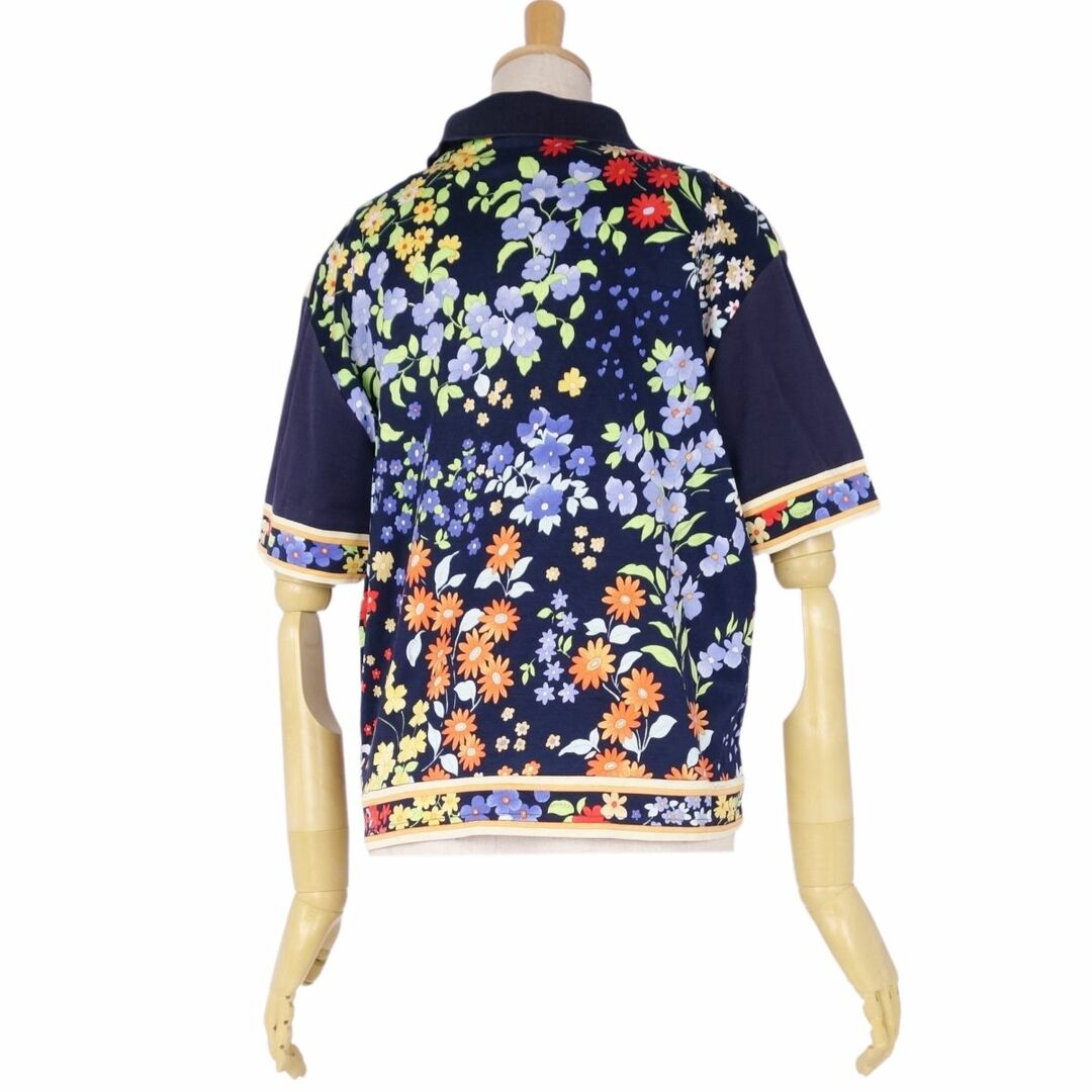 美品 レオナール LEONARD FASHION シャツ ポロシャツ 半袖 ショートスリーブ 花柄 コットン トップス レディース M マルチカラー 4