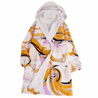 エミリオプッチ(EMILIO PUCCI)の美品 エミリオプッチ EMILIO PUCCI コート ガウンコート ボタンレス フーディー 総柄 パイル アウター レディース S マルチカラー(その他)