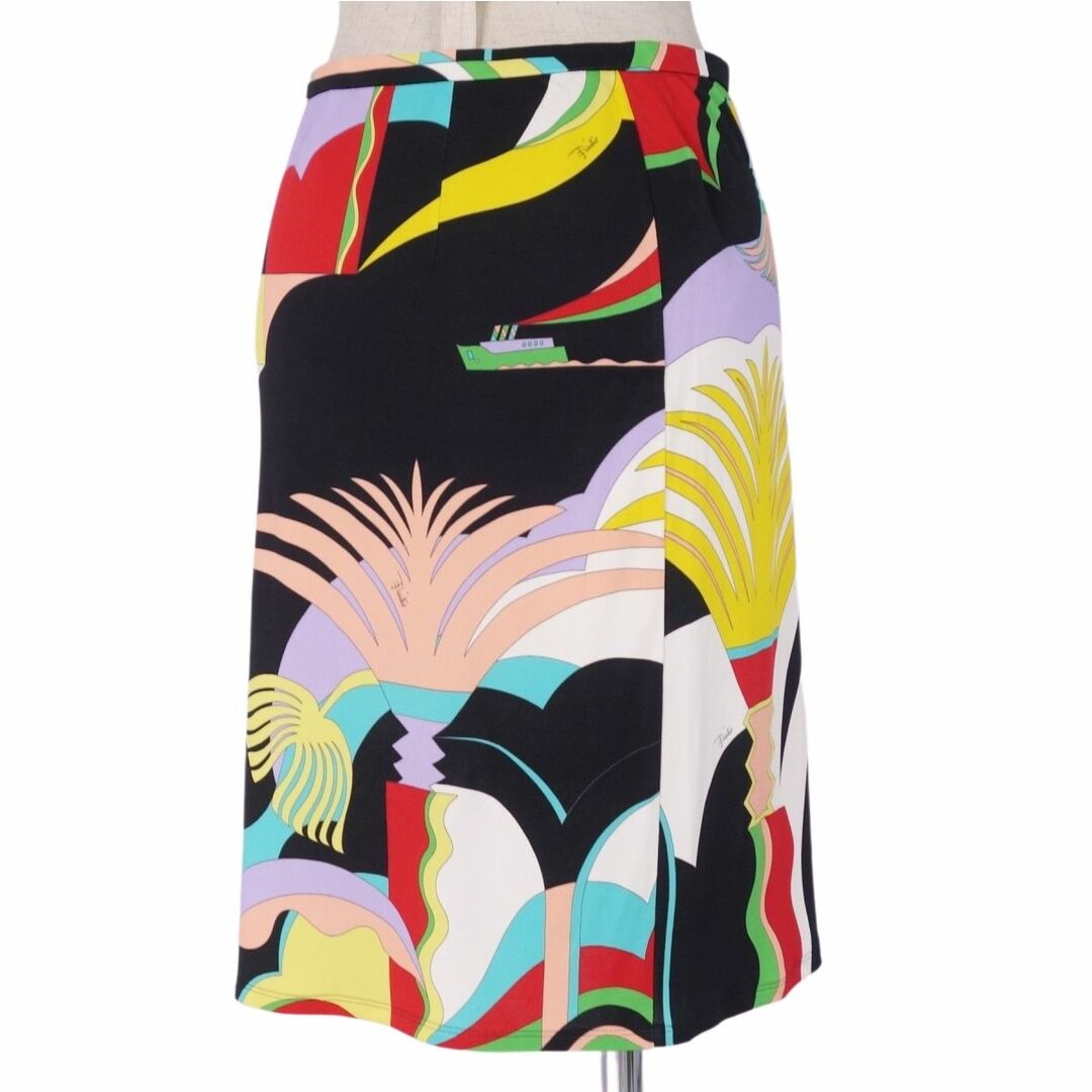 美品 エミリオプッチ EMILIO PUCCI スカート タイトスカート ひざ丈 総柄 ジャージー ボトムス レディース I40 USA8 F36(S~M相当) マルチカラー