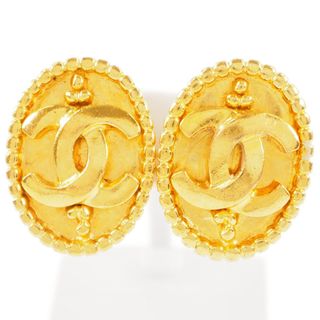 【CHANEL】シャネル ココマーク 金メッキ×カラーストーン 96A レディース イヤリング