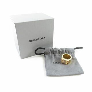 バレンシアガ(Balenciaga)の美品 BALENCIAGA バレンシアガ ゴールドクリスタルリング 1点 ゴールド 表記54(XSサイズ・14号相当） ブラス、ガラス BB 2.0 指輪 金 アクセサリー 小物 レディース AU1747W2 (リング(指輪))
