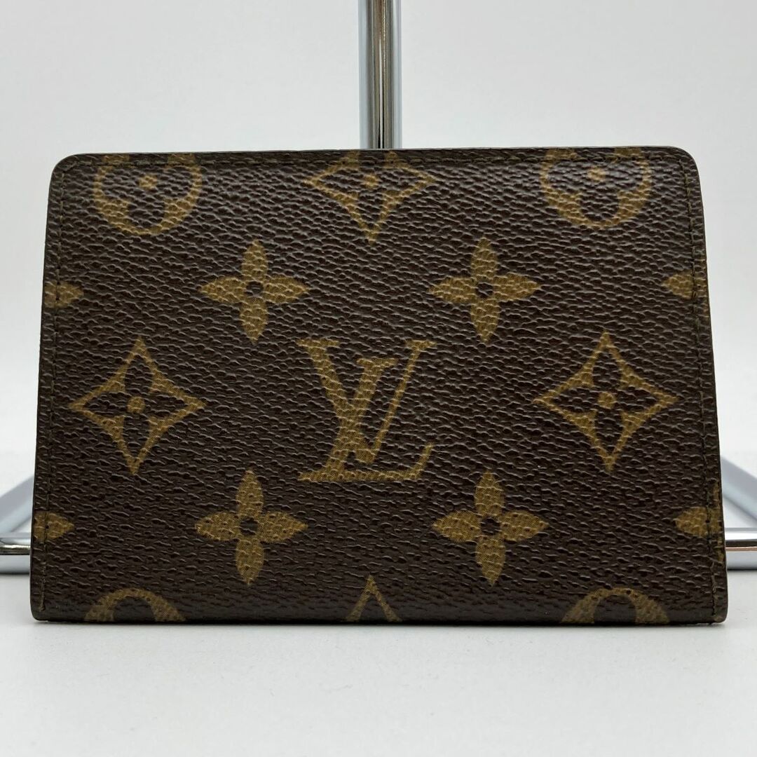 ファッション小物LOUIS VUITTON ルイ・ヴィトン ポルト2カルト ヴェルティカル パスケース カードケース モノグラム ブラウン PVC M60533 USED