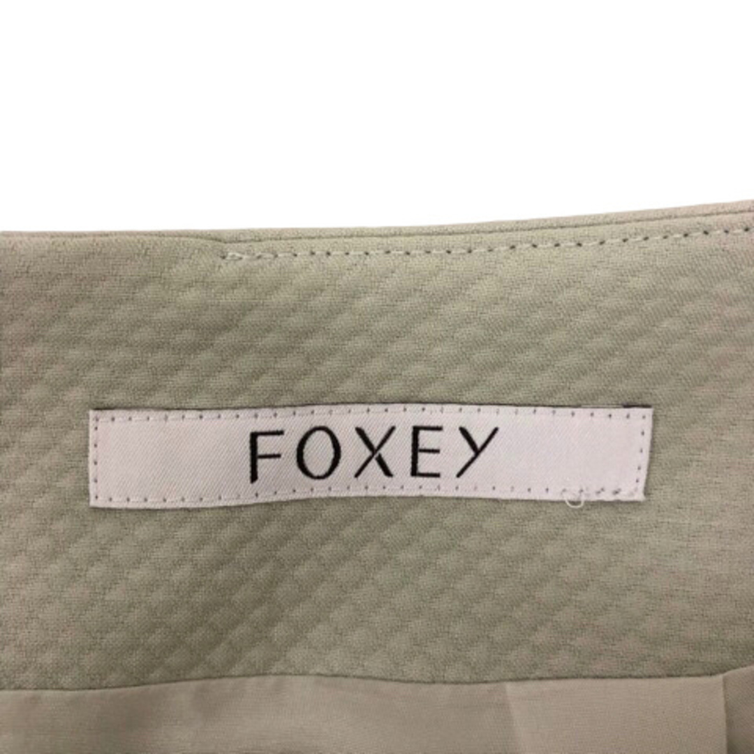 FOXEY(フォクシー)のフォクシー スカート フレア タック プリーツ ワッフル レース 膝丈 38 緑 レディースのスカート(その他)の商品写真