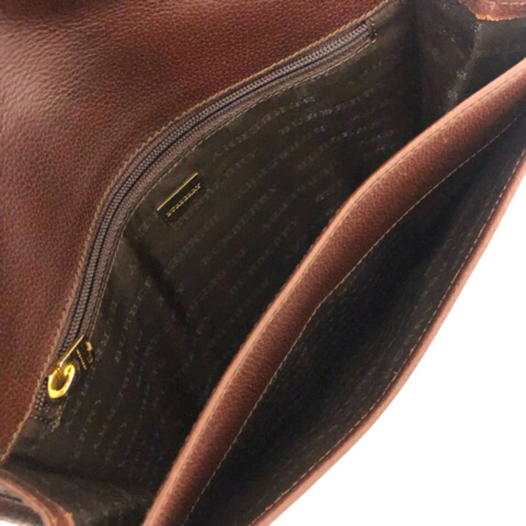 BURBERRY(バーバリー)のバーバリー セカンドバッグ クラッチバッグ ハンドバッグ ワンポイント ロゴ 茶 メンズのバッグ(その他)の商品写真
