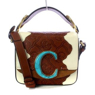 クロエ(Chloe)のクロエ C ミニバッグ ハンドバッグ ワンハンドル ショルダーバッグ 白 茶色(ハンドバッグ)