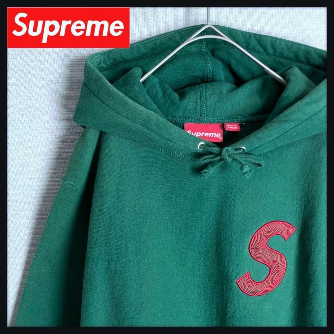 【supreme】即完　Sロゴ　foodie パーカー