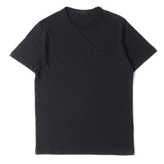 プラダ(PRADA)のPRADA プラダ Tシャツ サイズ:XS ロゴ エンブロイダリー プリント クルーネック 半袖 UJM506 ブラック 黒 トップス カットソー ブランド シンプル 無地【メンズ】【中古】(Tシャツ/カットソー(半袖/袖なし))