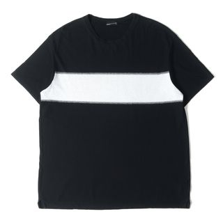 ラッドミュージシャン(LAD MUSICIAN)のLAD MUSICIAN ラッドミュージシャン Tシャツ サイズ:44 フロント 切替 クルーネック 半袖 オーバーサイズ ブラック 黒 トップス カットソー ブランド シンプル カジュアル 日本製【メンズ】【中古】(Tシャツ/カットソー(半袖/袖なし))