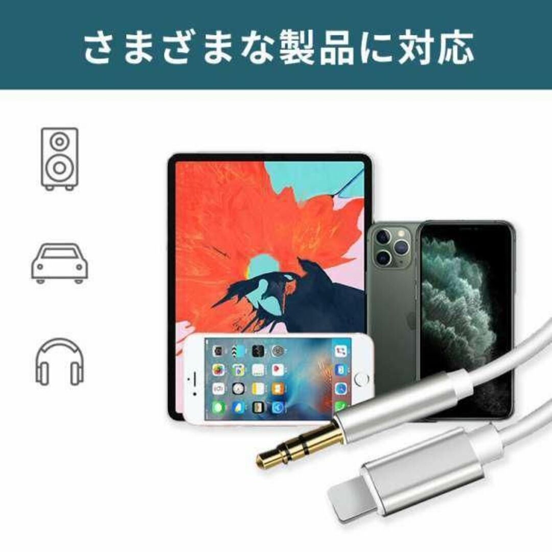 WEB限定】【WEB限定】NR01 ブラック auxケーブル IPhoneイヤホンジャック スマホ 音楽 その他 