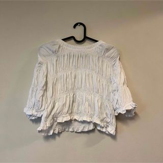 ザラ(ZARA)のZARA ブラウス ホワイト(シャツ/ブラウス(半袖/袖なし))